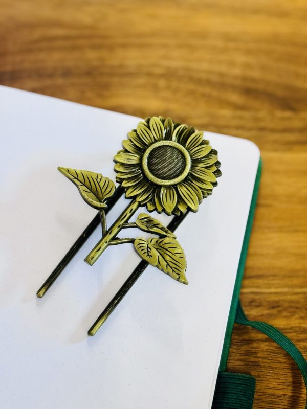 Sunflower Vintage Metal Journal Clip - Image 2