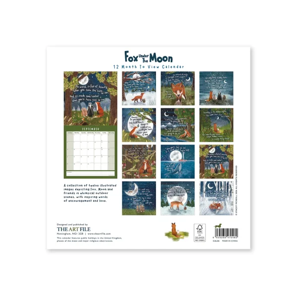 Fox Under the Moon 2026 12-Month Wall Calendar - Image 3