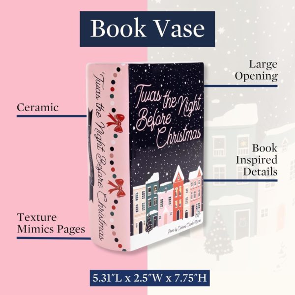 Twas The Night Before Christmas Large Book Vase - Image 2