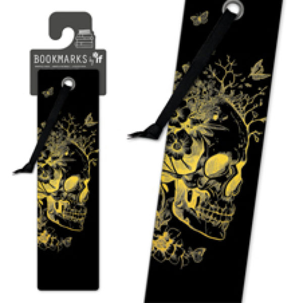 Quirky Collection - Die-Cut Bookmark - Gold Skull