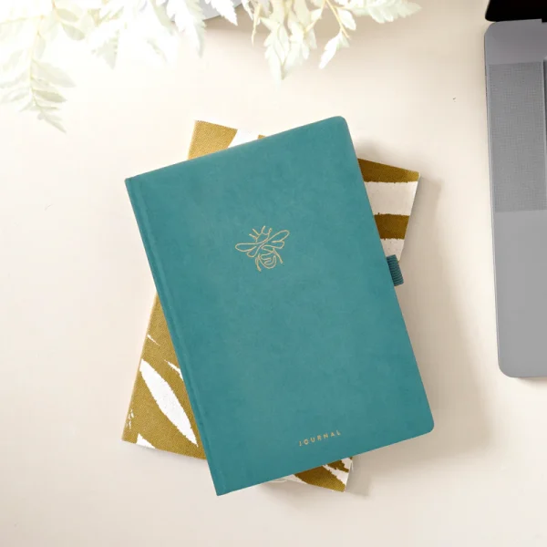 Scribble & Dot Teal Bee Dotted A5 Journal