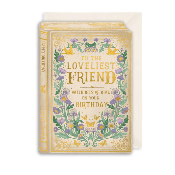 Book Birthday Card: Loveliest Friend