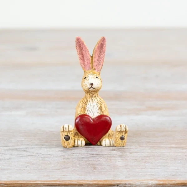 Jasper Rabbit Sitting with Red Heart
