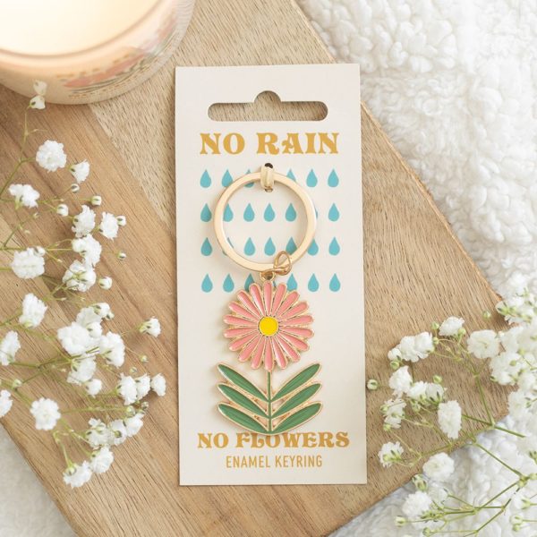 No Rain No Flowers Keyring
