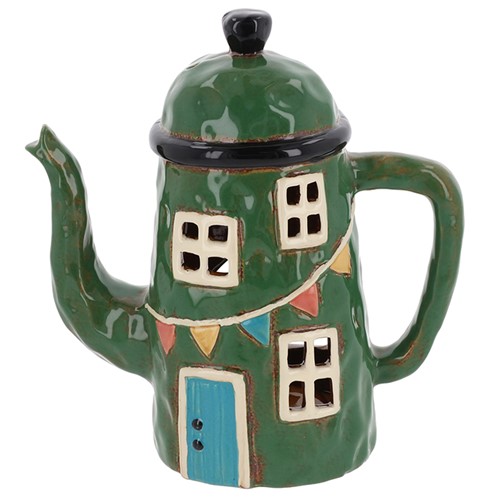 Village Pottery Teapot House Green - Tealight