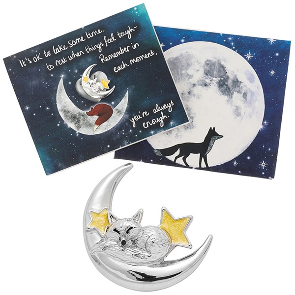 Fox Under the Moon Pin: Take Some Time