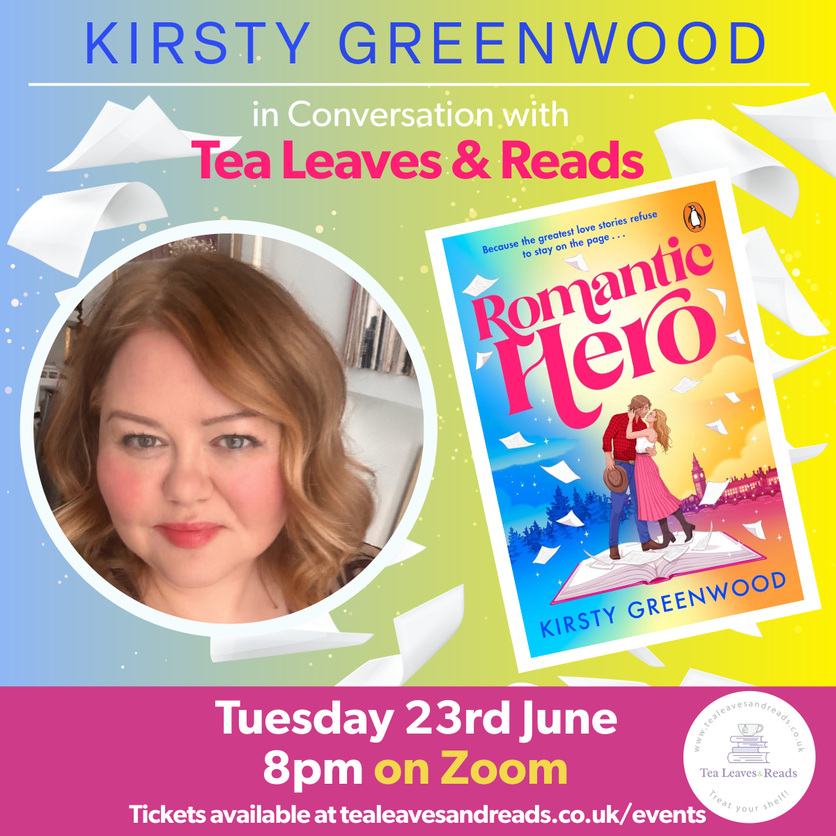 Tea Leaves & Reads in Conversation with Kirsty Greenwood - 23rd June at 8pm BST on Zoom