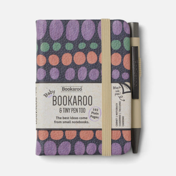 Tiny Bookaroo Notebook with Mini Pen - Pastels Cream Dots (A7)