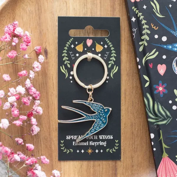 Blue Spread Your Wings - Swallow Keyring