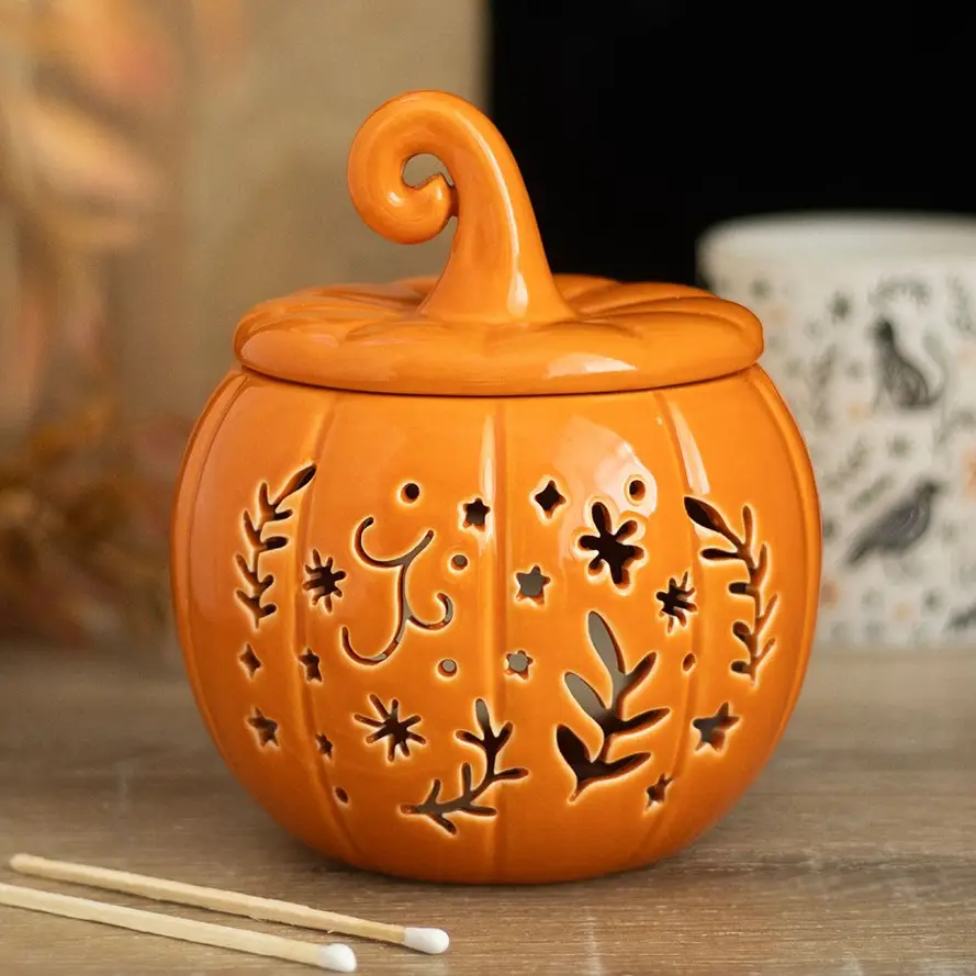 Orange Folk Pumpkin Halloween Oil Burner and Wax Warmer