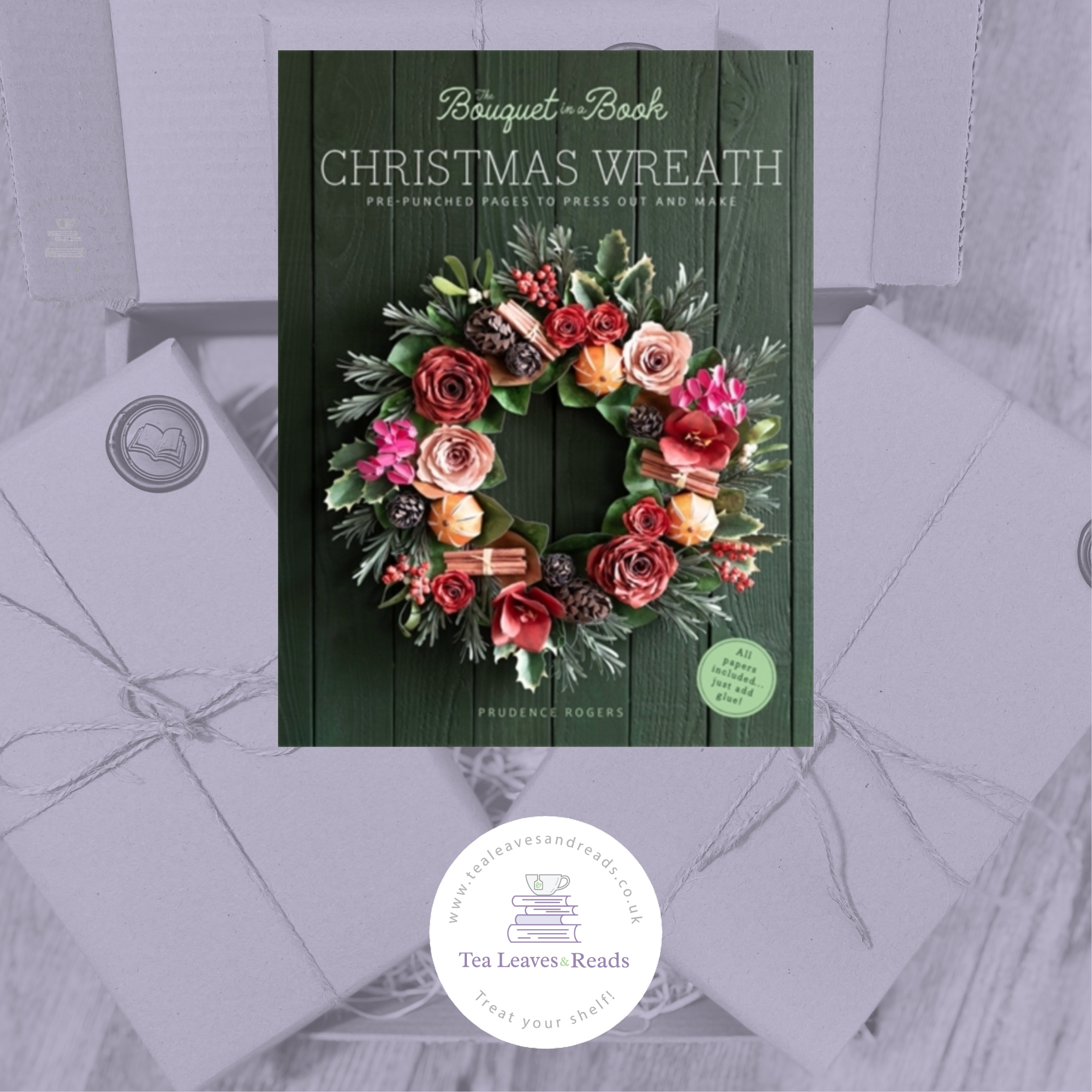 The Bouquet in a Book Christmas Wreath - Pre-Punched Pages to Press out and Make by Prudence Rogers