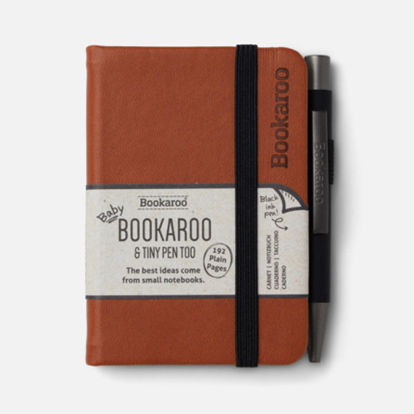 Tiny Bookaroo Notebook with Mini Pen - Brown (A7)