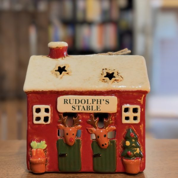 Village Pottery Xmas Rudolphs Stable Tealight Holder