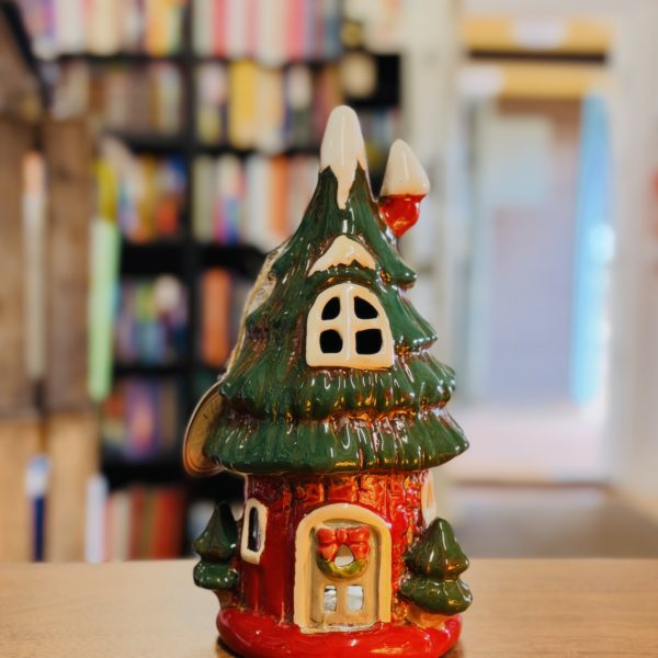 Village Pottery Xmas Tree House Tealight Holder
