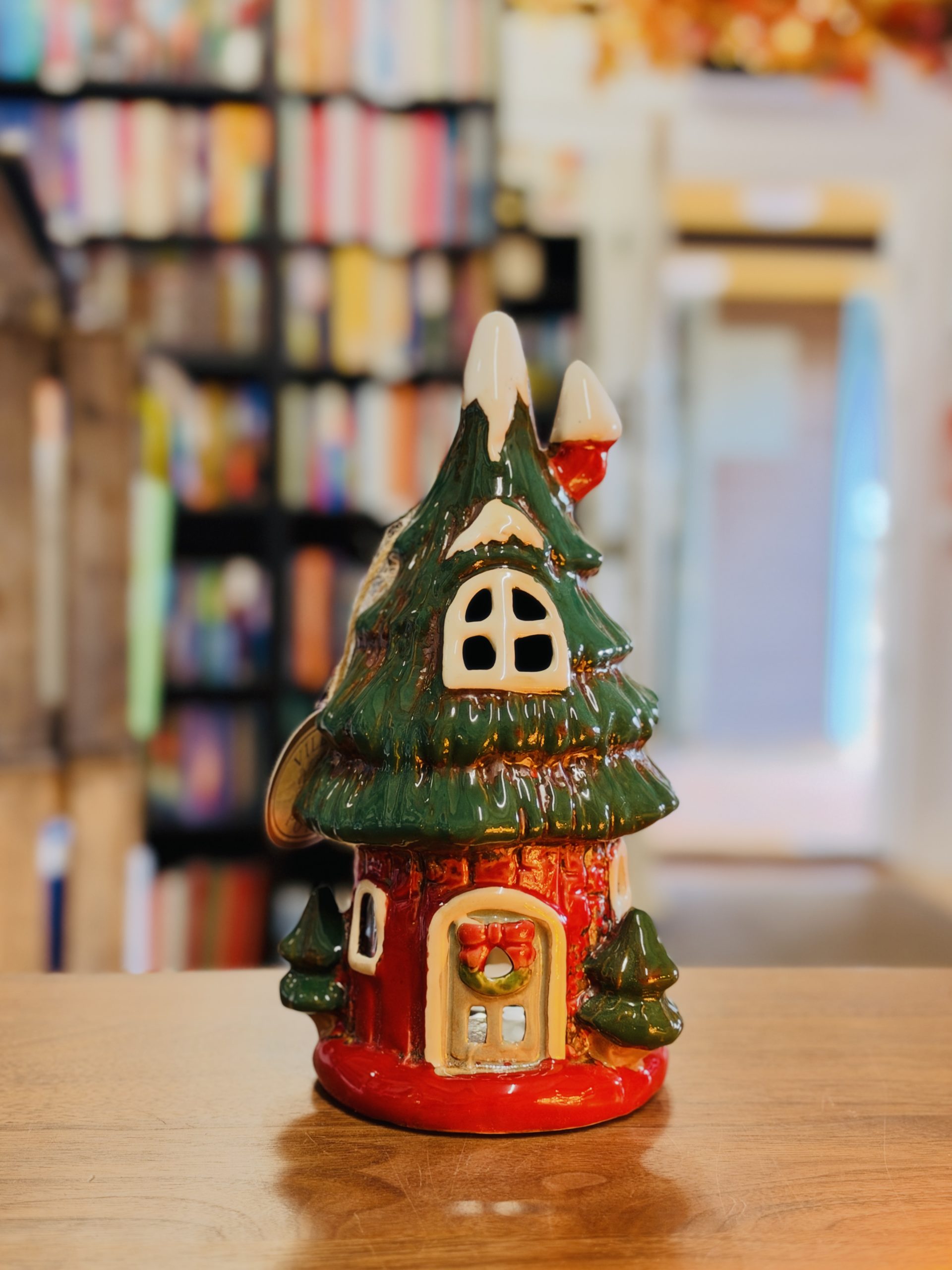 Village Pottery Xmas Tree House Tealight Holder