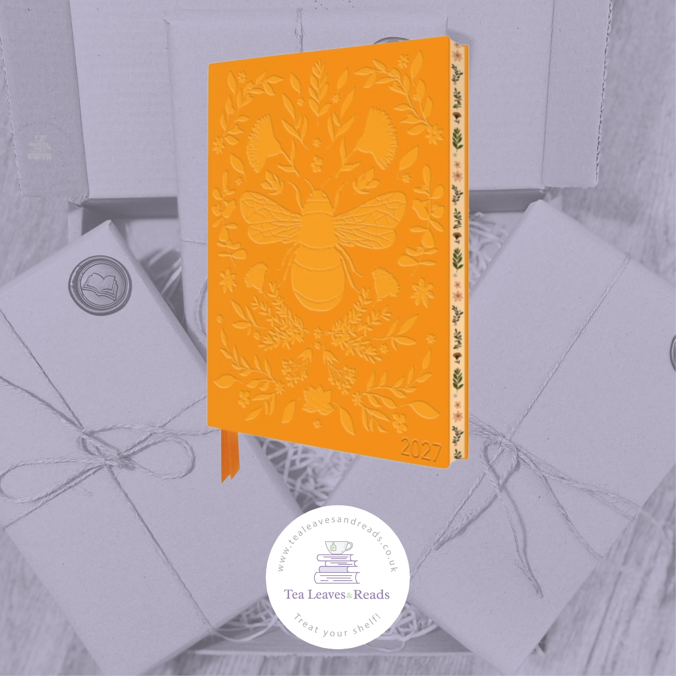 Jade Mosinski: Bee 2027 Artisan Vegan Leather Diary Planner - Page to View with Notes - A5